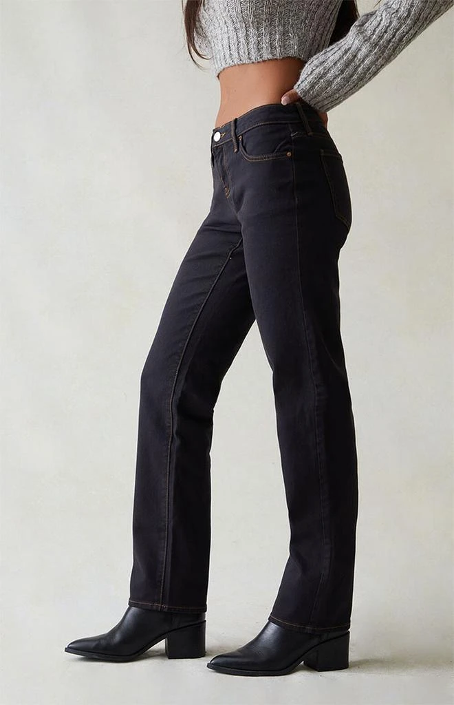 PacSun Stretch Black Low Rise Straight Leg Jeans 3