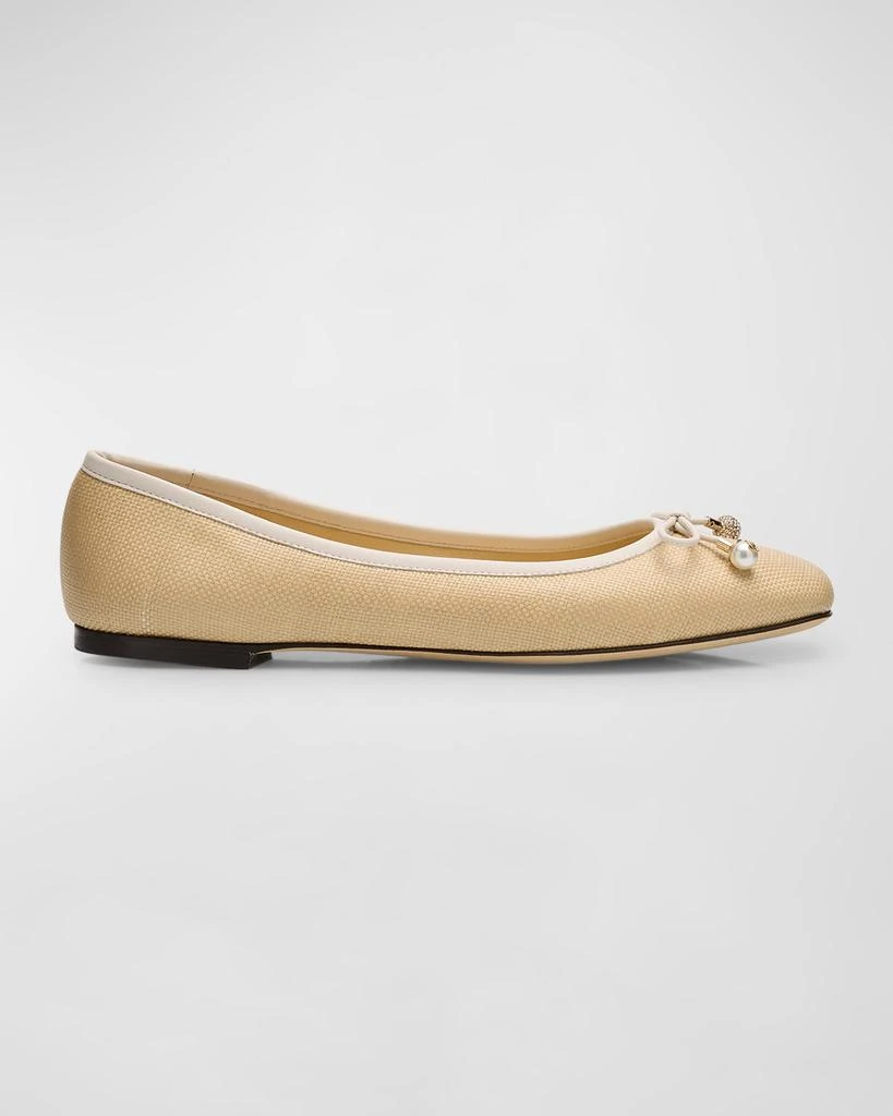 Jimmy Choo Elme Cotton Bow Ballerina Flats 1