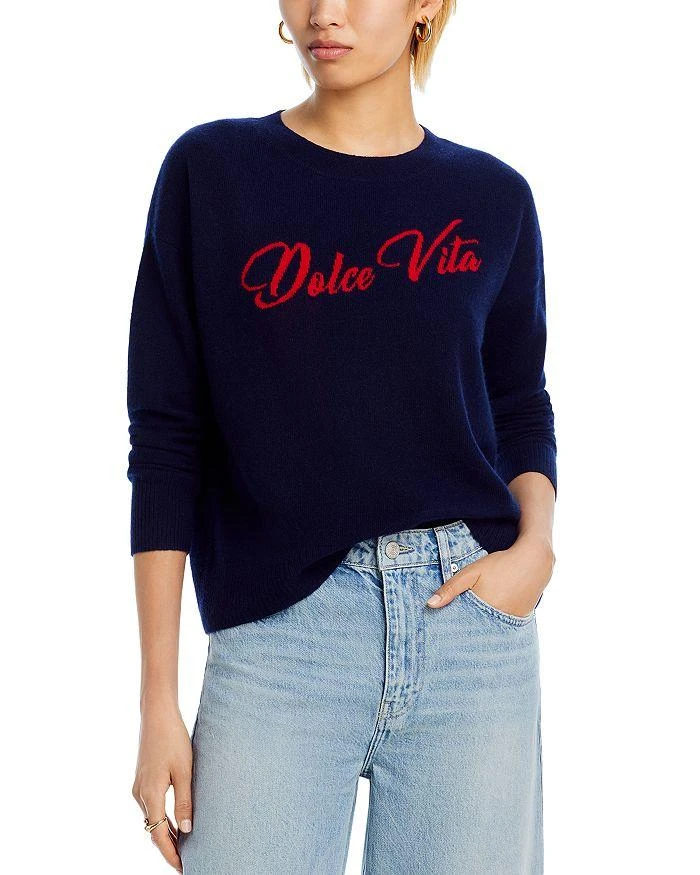 AQUA AQUA Dolce Vita Crewneck Cashmere Sweater - Exclusive 1