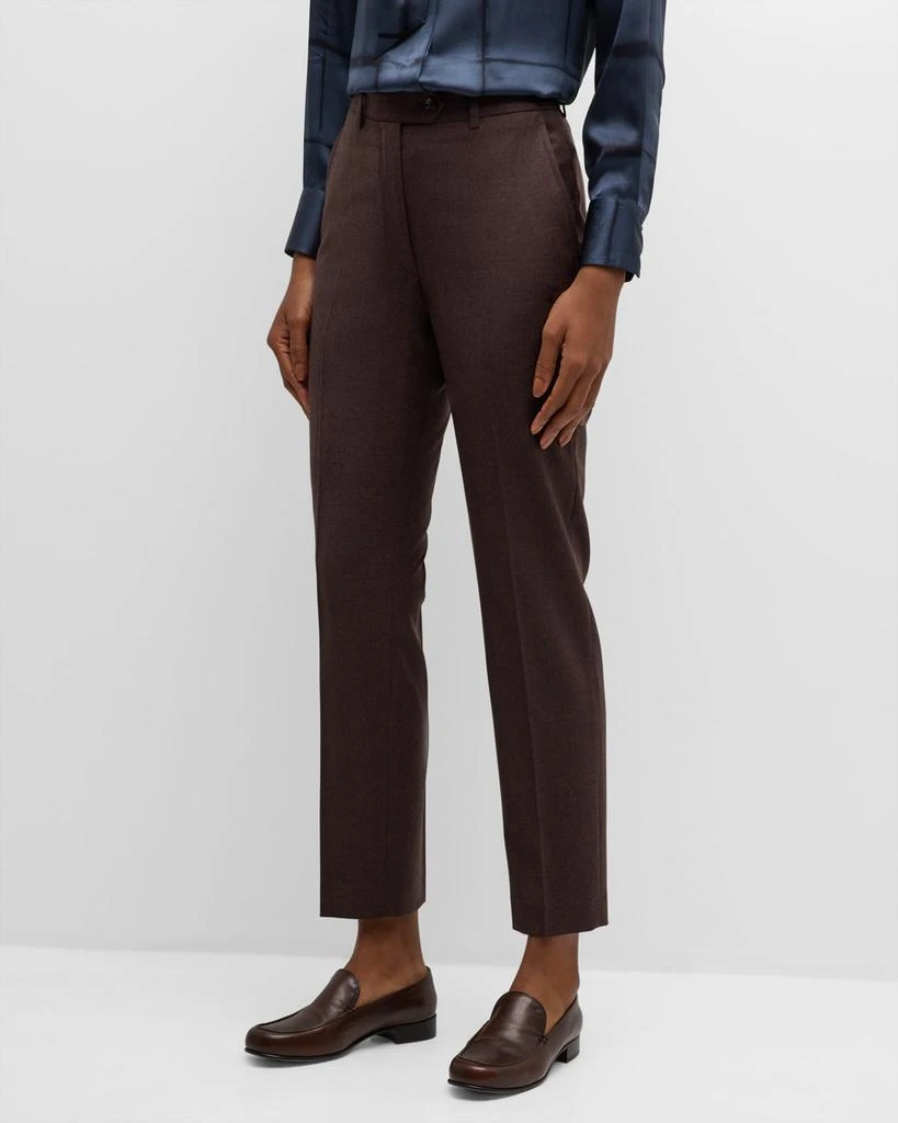 Kiton Mid-Rise Straight-Leg Crop Wool Pants 2