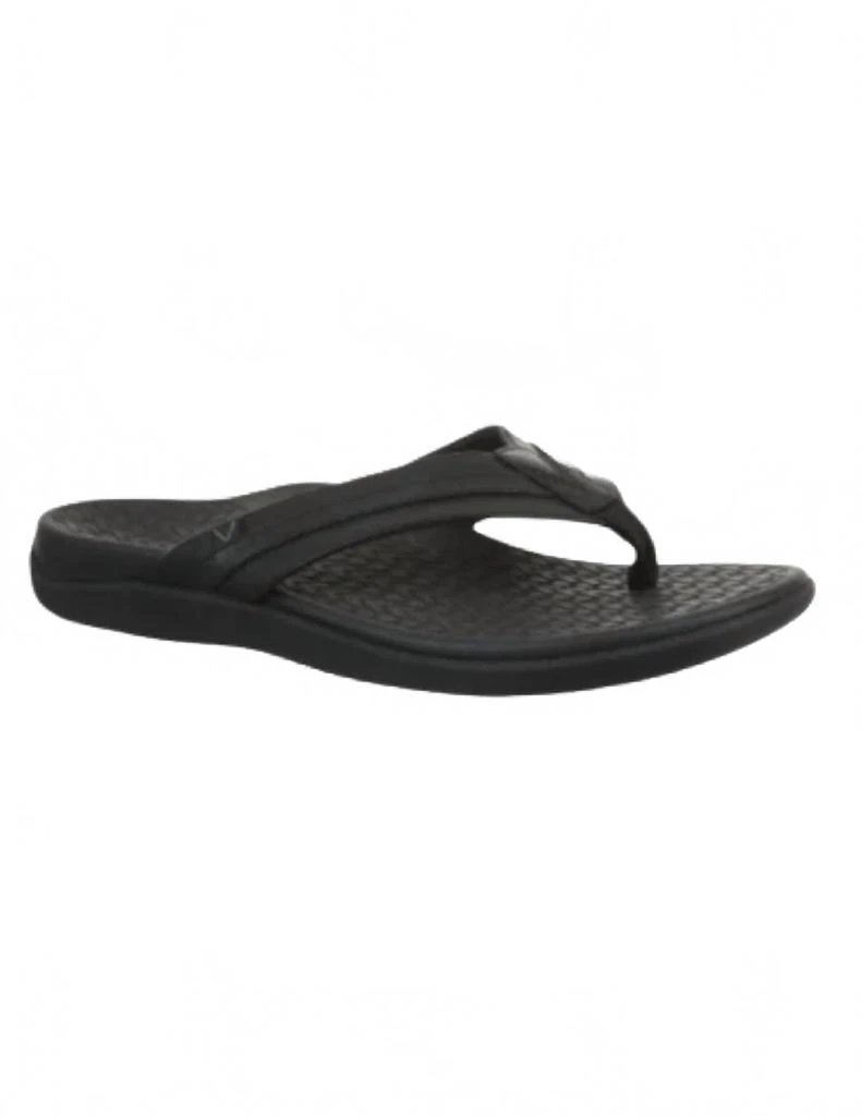 VIONIC Men
s Tide Ii Toe Post Sandal In Black Closeouts