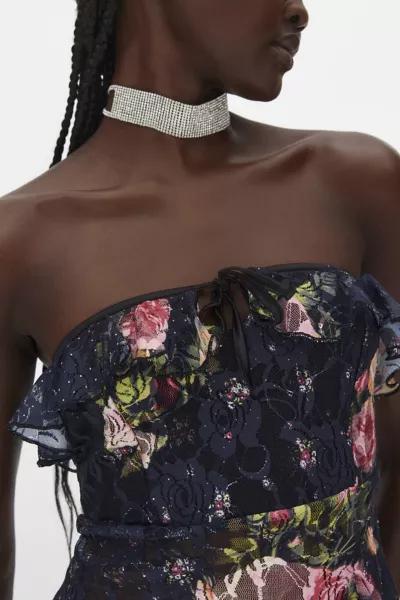 Kimchi Blue Kimchi Blue Gwen Asymmetric Lace Ruffle Babydoll Tube Top