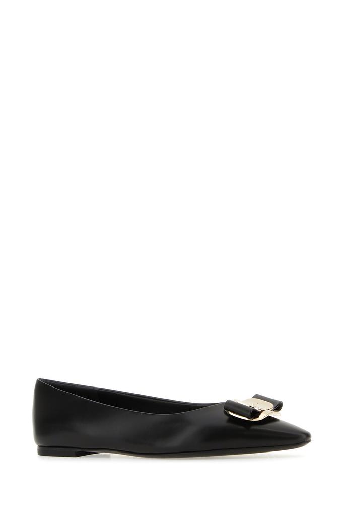 Salvatore Ferragamo Black leather Zea ballerinas
