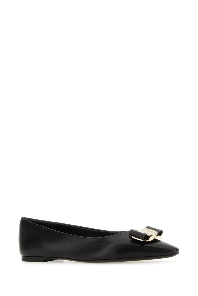 Salvatore Ferragamo Black leather Zea ballerinas 2