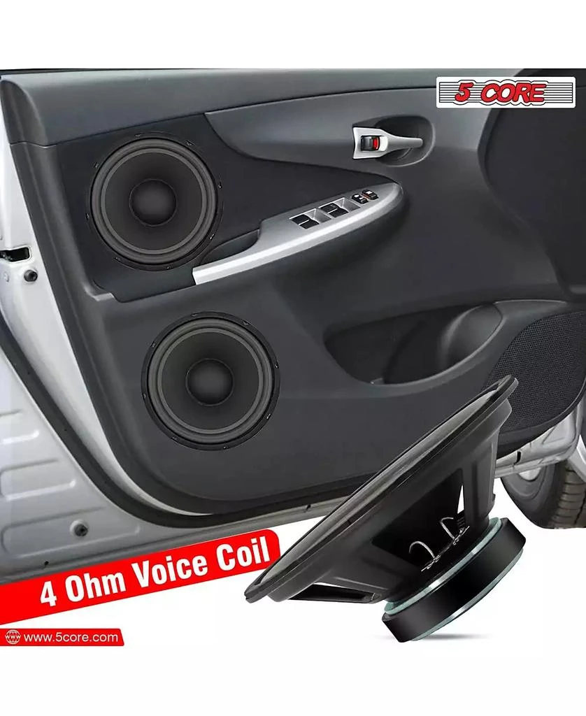 5 Core 10 Inch Subwoofer Speaker 600W Peak 4 Ohm Replacement Car Audio Bass Sub Woofer with 30 Oz Magnet WF 10120 8OHM 2Pcs 2