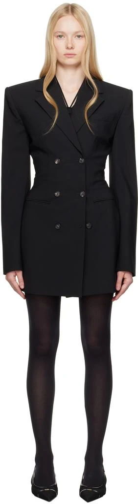 short black dress short sleeve Casimira Black Deep V Short Sleeve Mini Dress