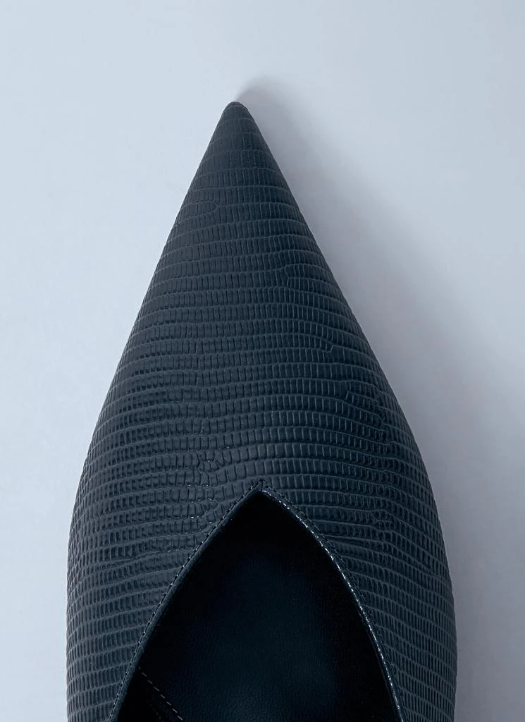 Totême Sharp Lizard-Embossed Wedge Mules 5