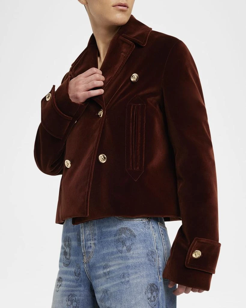 Alexander McQueen Men's Velvet Blazer with Signature Buttons 7