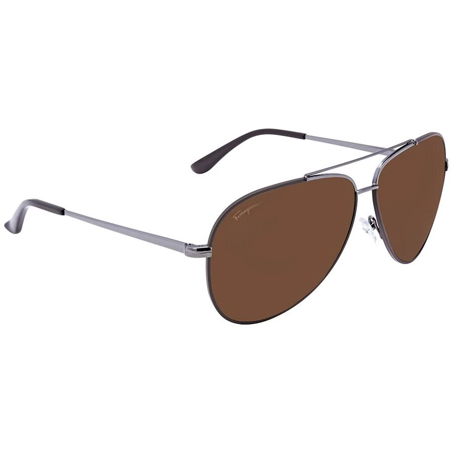 Salvatore Ferragamo Salvatore Ferragamo Dark Brown Pilot Unisex Sunglasses SF131S 067 60 2