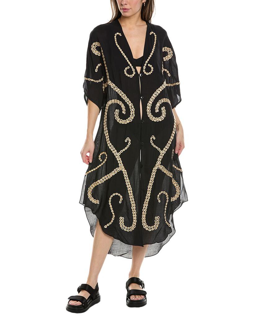Vix Swimwear Solid Braid Detail Long Caftan