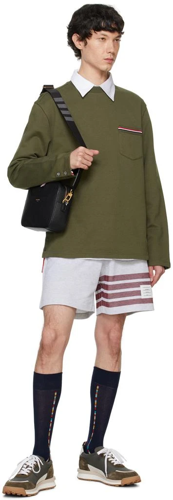 Thom Browne Khaki Oversized RWB Chest Pocket Sweatshirt 5