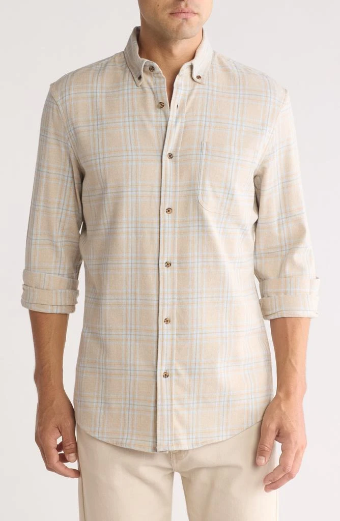 14th & Union Trim Fit Stretch Grindle Plaid Flannel Shirt 1