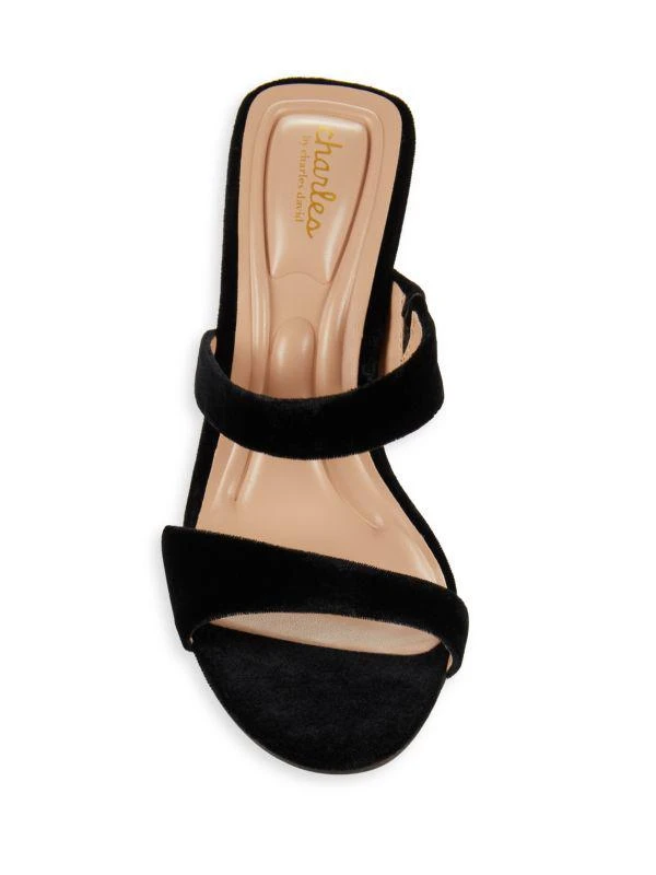 Charles David Kami Velvet Block Heel Sandals 5