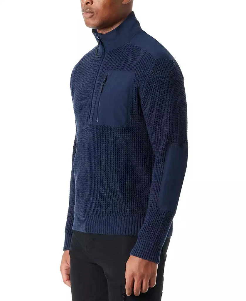 BASS OUTDOOR Men
s Quarter-Zip Long Sleeve Pullover Patch Sweater 3