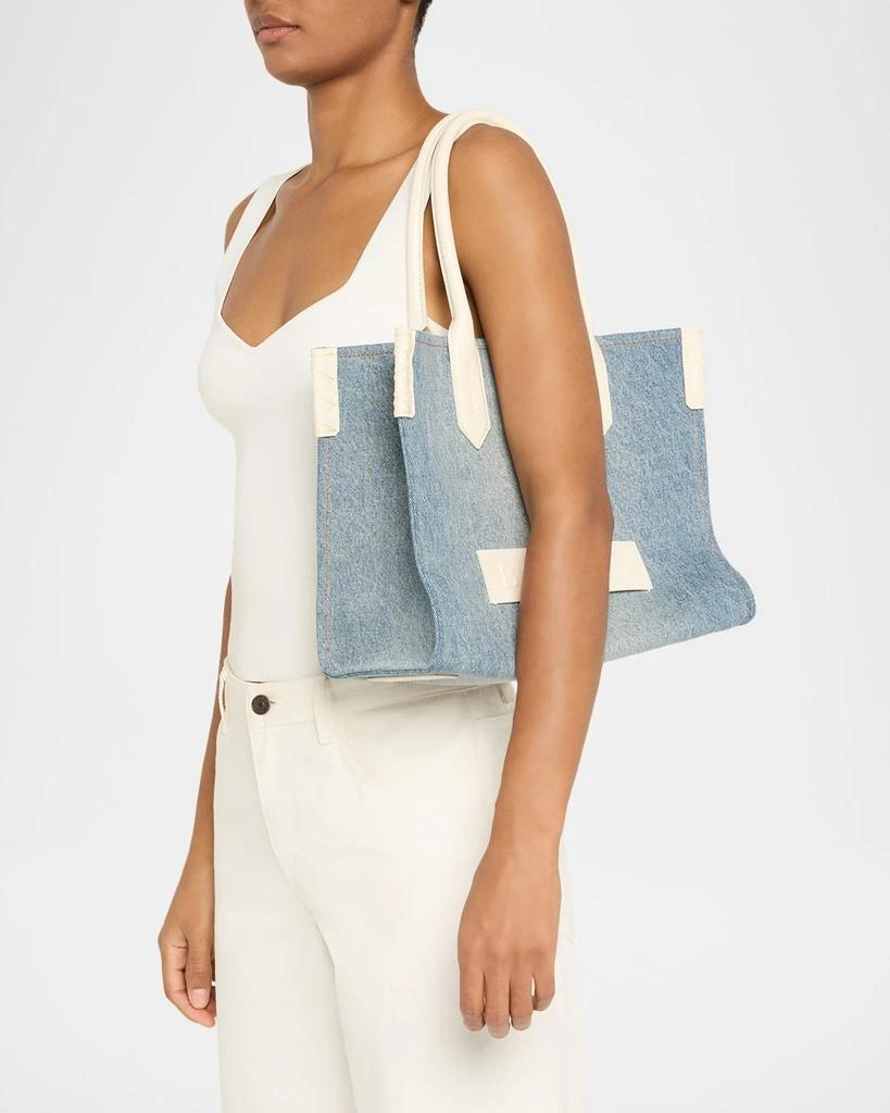 Balmain B-Army Shopper Tote Bag in Faded Denim 2