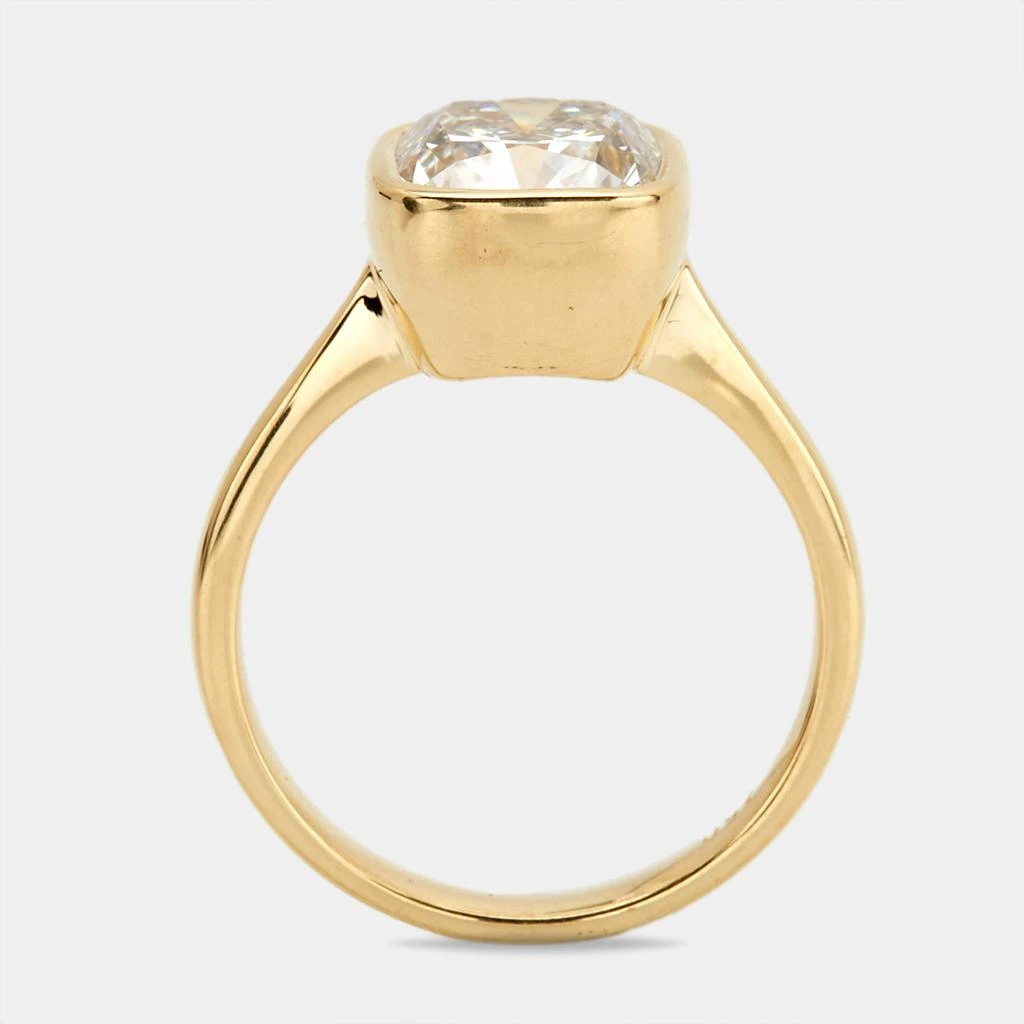 The Diamond Edit 3.00 cts Cushion Brilliant 18k Yellow Gold Lab Grown Diamonds Ring Size 54 5
