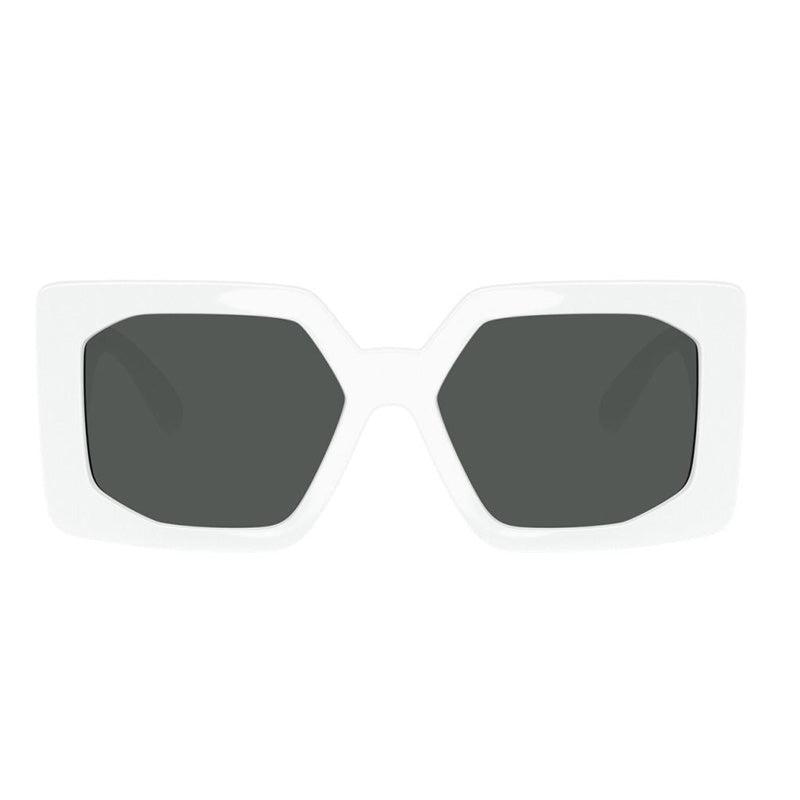 Versace Versace Square Full Rim, with a White frame and Dark Grey lens.