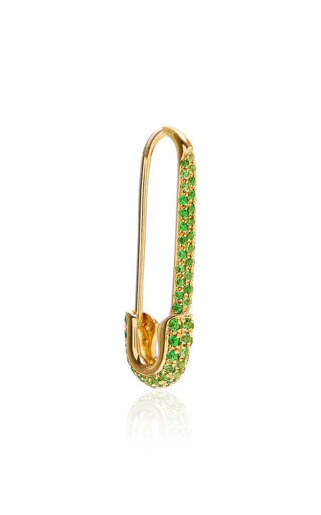 Anita Ko Anita Ko - 18K Yellow Gold Tsavorite Single Safety Pin Earring - Right Side - Green - OS - Moda Operandi - Gifts For Her