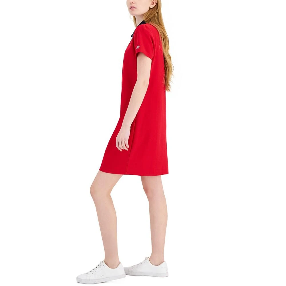 Tommy Hilfiger Women's Chevron Colorblocked Polo Dress 3
