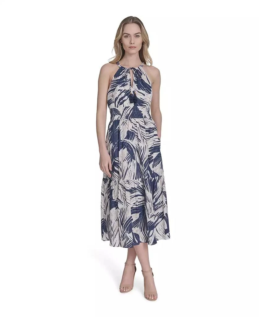 maggy london women's garden embroidered mesh halter midi dress Maggy London Floral Embroidered Mesh Gown in Black/Mauve/Gold at Nordstrom, Size 6 main image 1