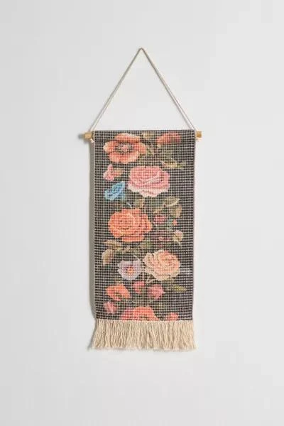 Urban Outfitters Roses Woven Column Wall Hanging 2