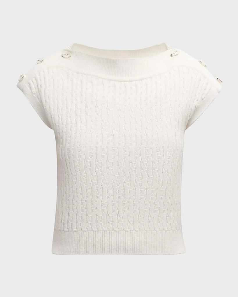 ADEAM Portofino Knit Sweater with Button Detail 1