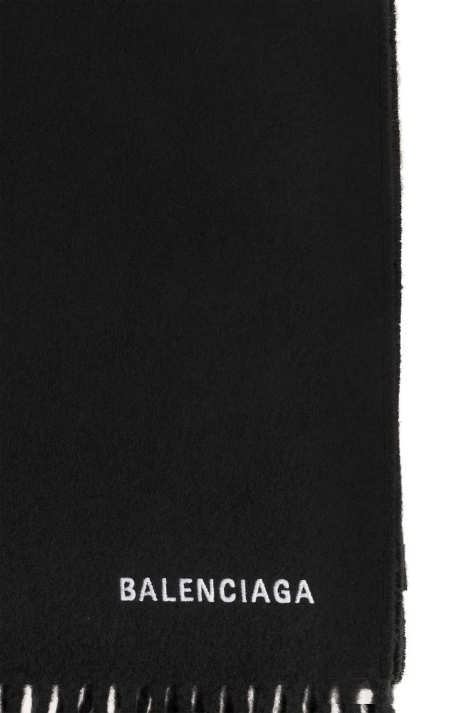 Balenciaga Balenciaga Logo Embroidered Fringed Scarf 2