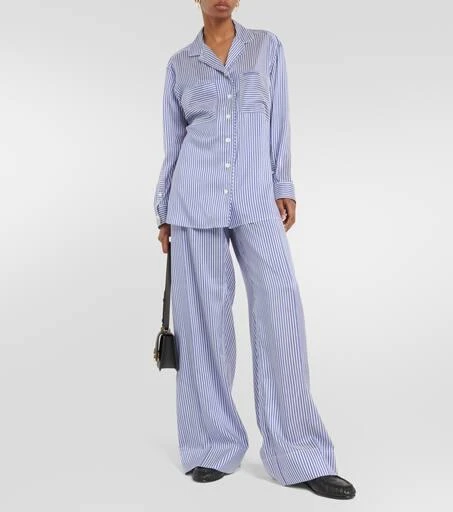 Burberry Striped high-rise silk wide-leg pants 2