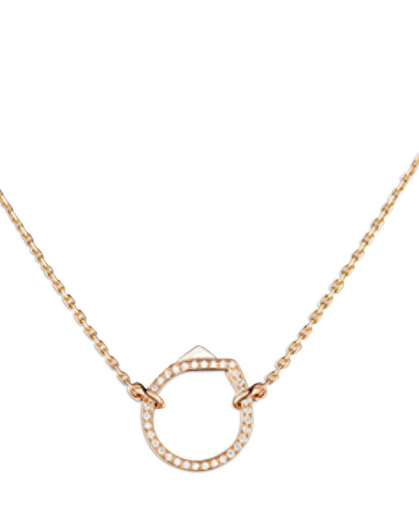 Repossi 18K Rose Gold Antifer Diamond V Ring Pendant Necklace, 16.5-17.7" 1
