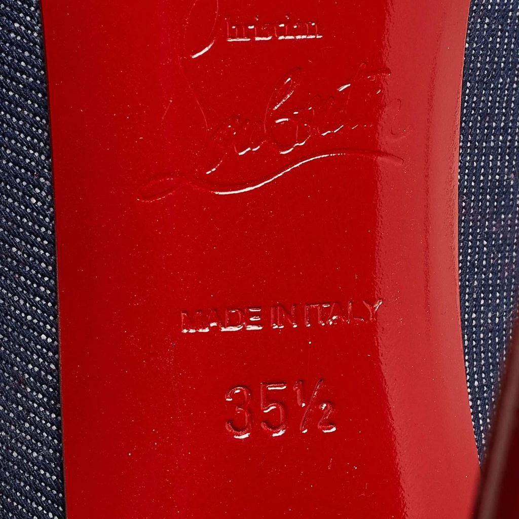 Christian Louboutin Christian Louboutin Navy Blue Denim Very Prive Peep Toe Pumps Size 35.5 8