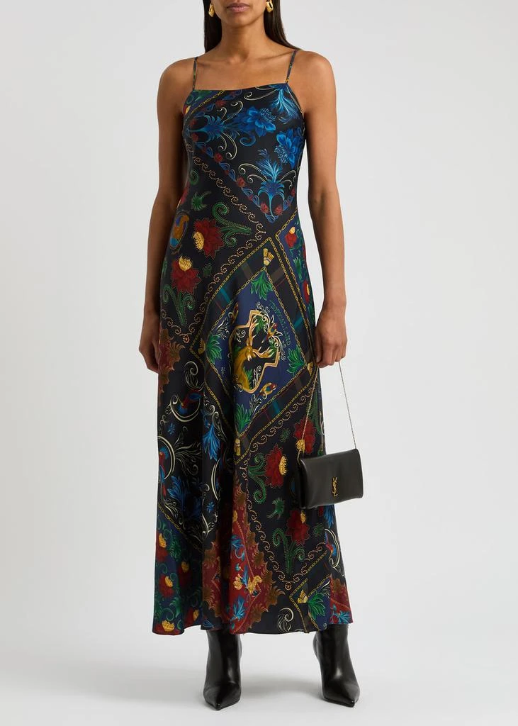 Farm Rio Printed satin maxi slip dress 4