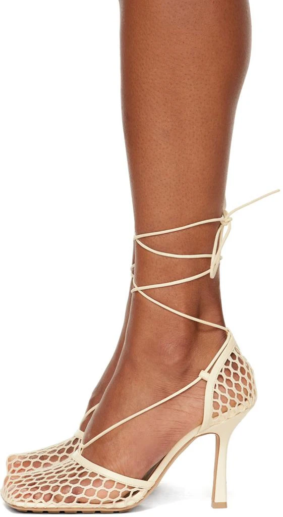 Bottega Veneta Beige Stretch Web Heels 3
