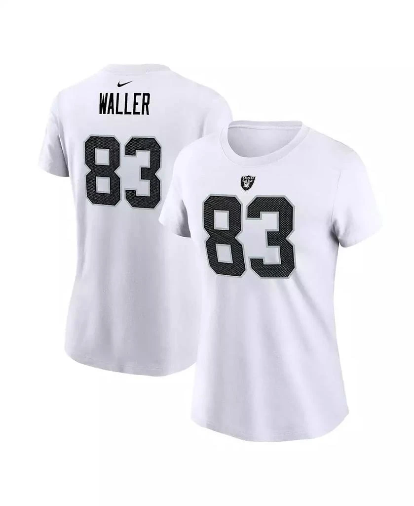 NIKE Women's Darren Waller White Las Vegas Raiders Player Name Number T-shirt 1