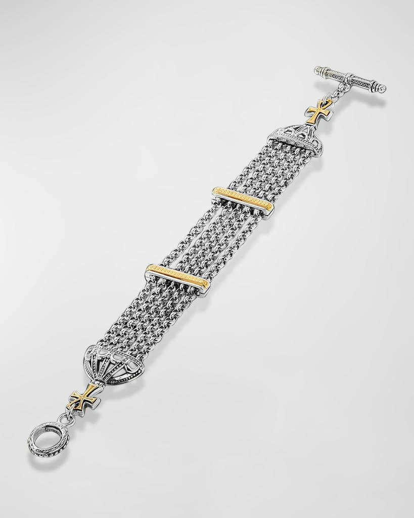 Konstantino Dome Sterling Silver and 18K Gold 5-Chain Bracelet 1