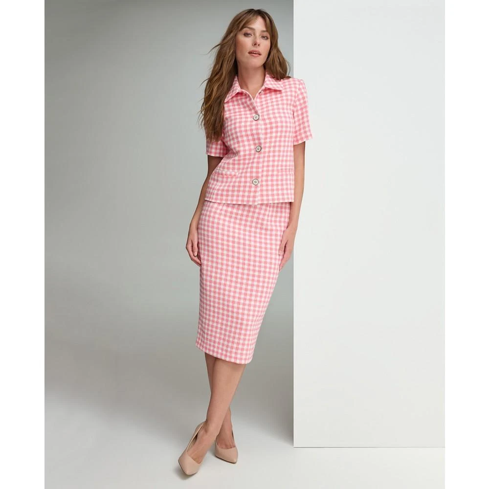 Tommy Hilfiger Women's Gingham Short-Sleeve Jacket 6