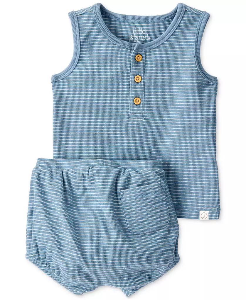 Carter's Baby Boys 2-Pc. Organic Cotton Striped Tank & Shorts Knit Set
