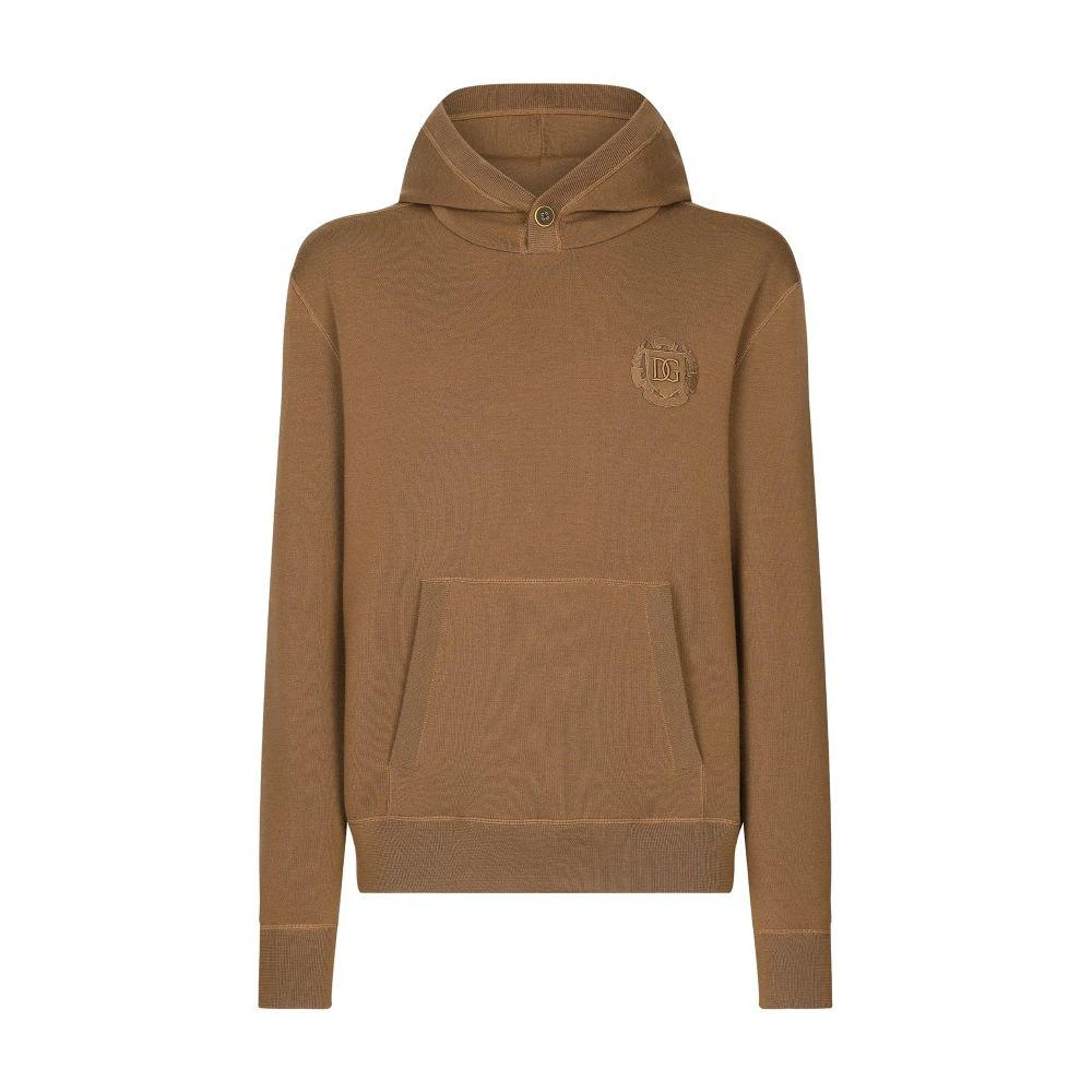 Dolce & Gabbana Wool and silk hoodie with DG patch 7