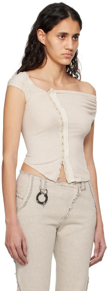 Hyein Seo SSENSE Exclusive Beige Tank Top