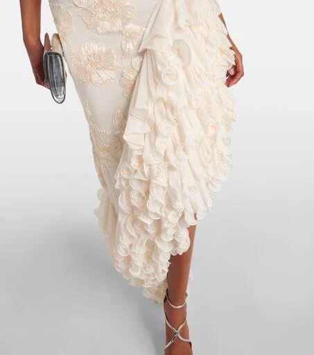 ROTATE Birger Christensen Bridal floral-appliqué maxi dress 5