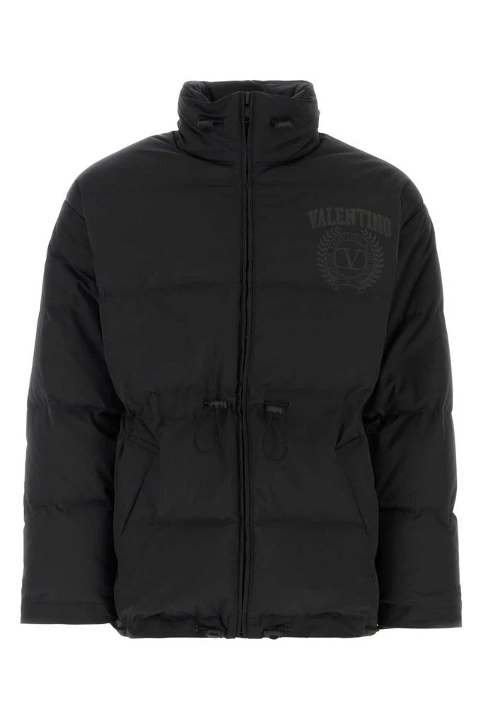 Valentino Valentino Logo Printed Zipped Padded Jacket