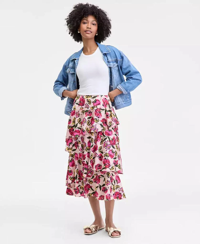 On 34th Women's Tiered Ruffle Midi Skirt, Macy's Exclusive 1