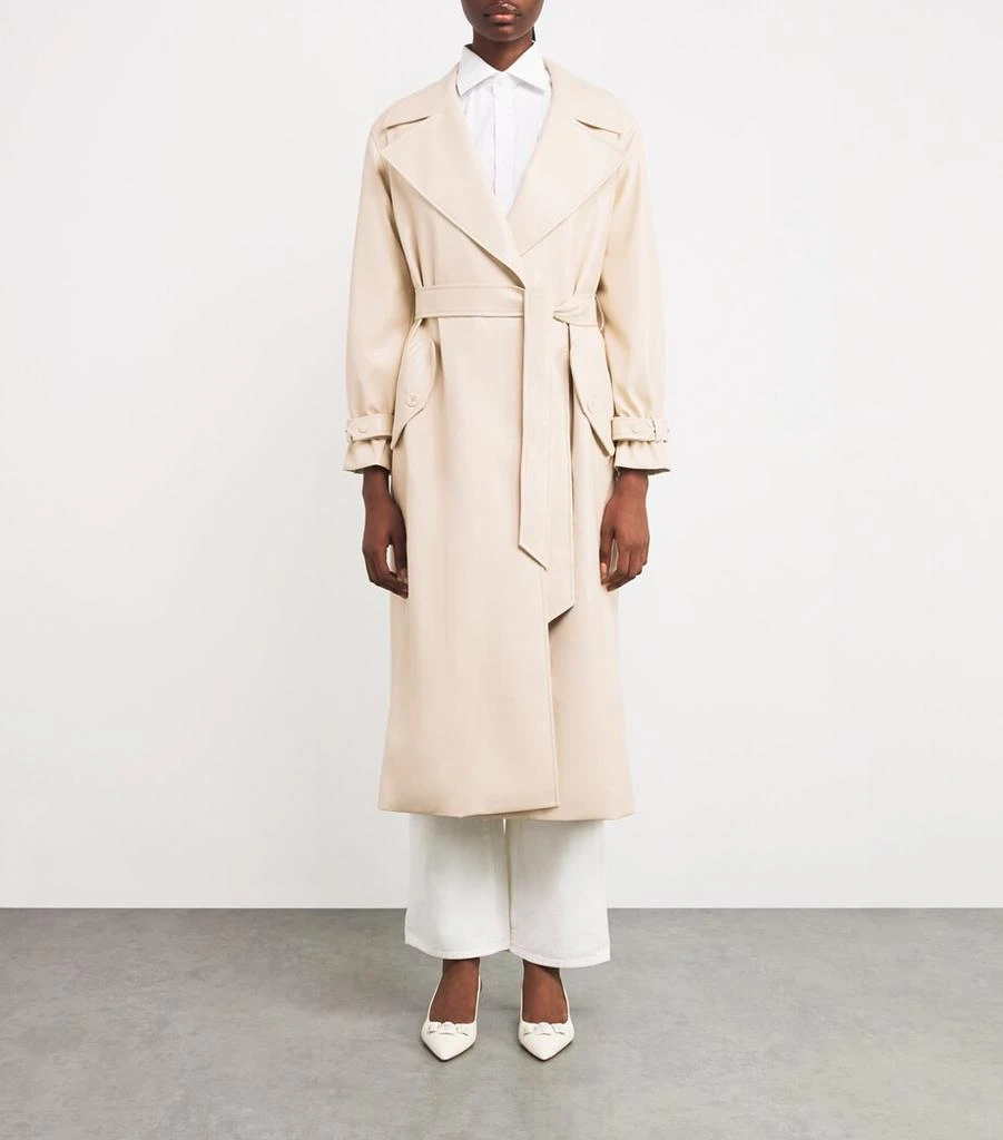 Alice + Olivia Faux Leather Sullivan Trench Coat 3