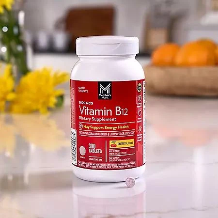 Member's Mark Member�’s Mark Vitamin B12 Quick Dissolve Tablets, 5000 mcg, Cherry, 300 ct. 7