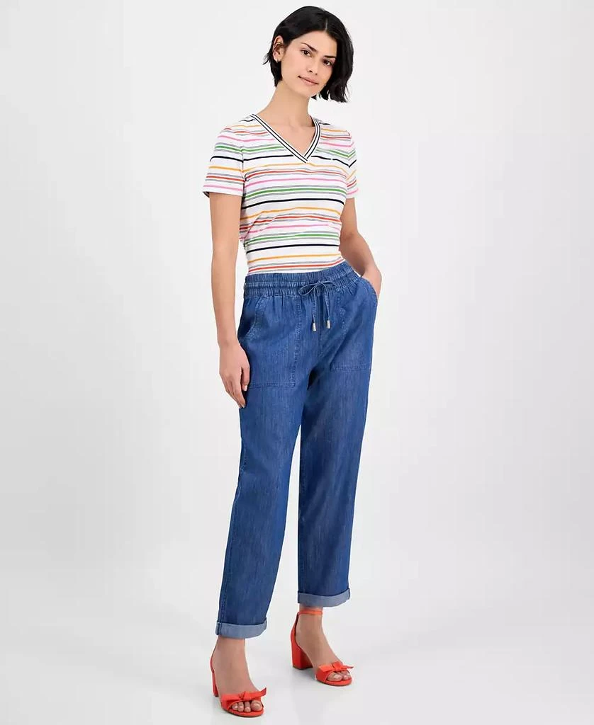 Nautica Jeans Women's Chambray Cuffed Jogger Pants 1