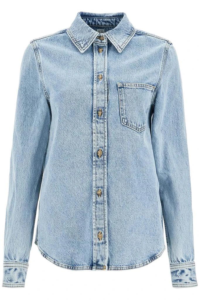 Totême Women's blue Overshirt With Pocket Detail 1