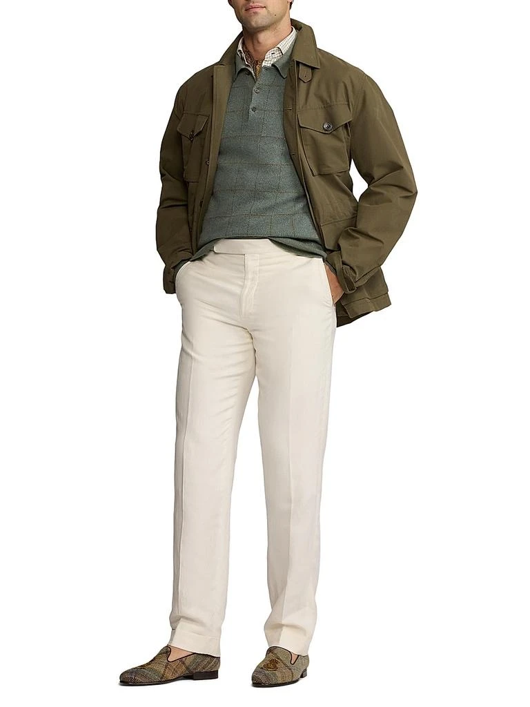 Ralph Lauren Plaid Cashmere-Wool Polo-Collar Sweater 2