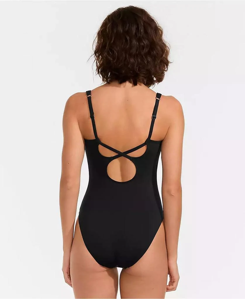 Lands
 End Women
s V-Neck High Leg Strappy Back One Piece 2