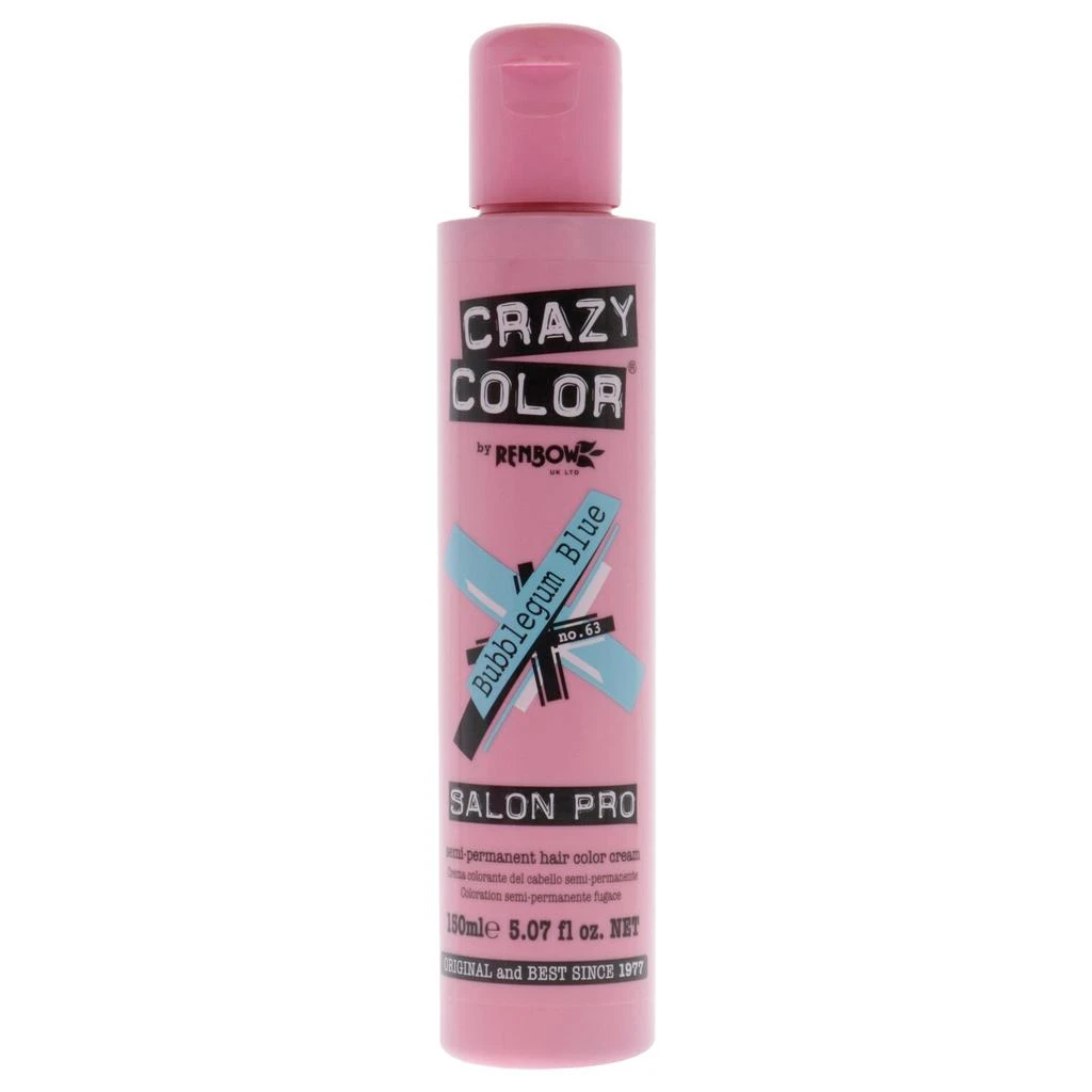 Crazy Color Salon Pro Semi Permanent Hair Color - 63 Bubblegum Blue by for Women - 5.07 oz Hair Color