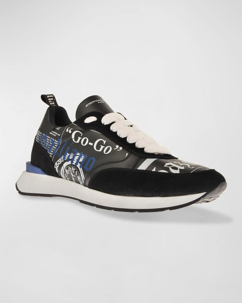John Galliano Paris Men's Gazette Logo Runner Sneakers 2