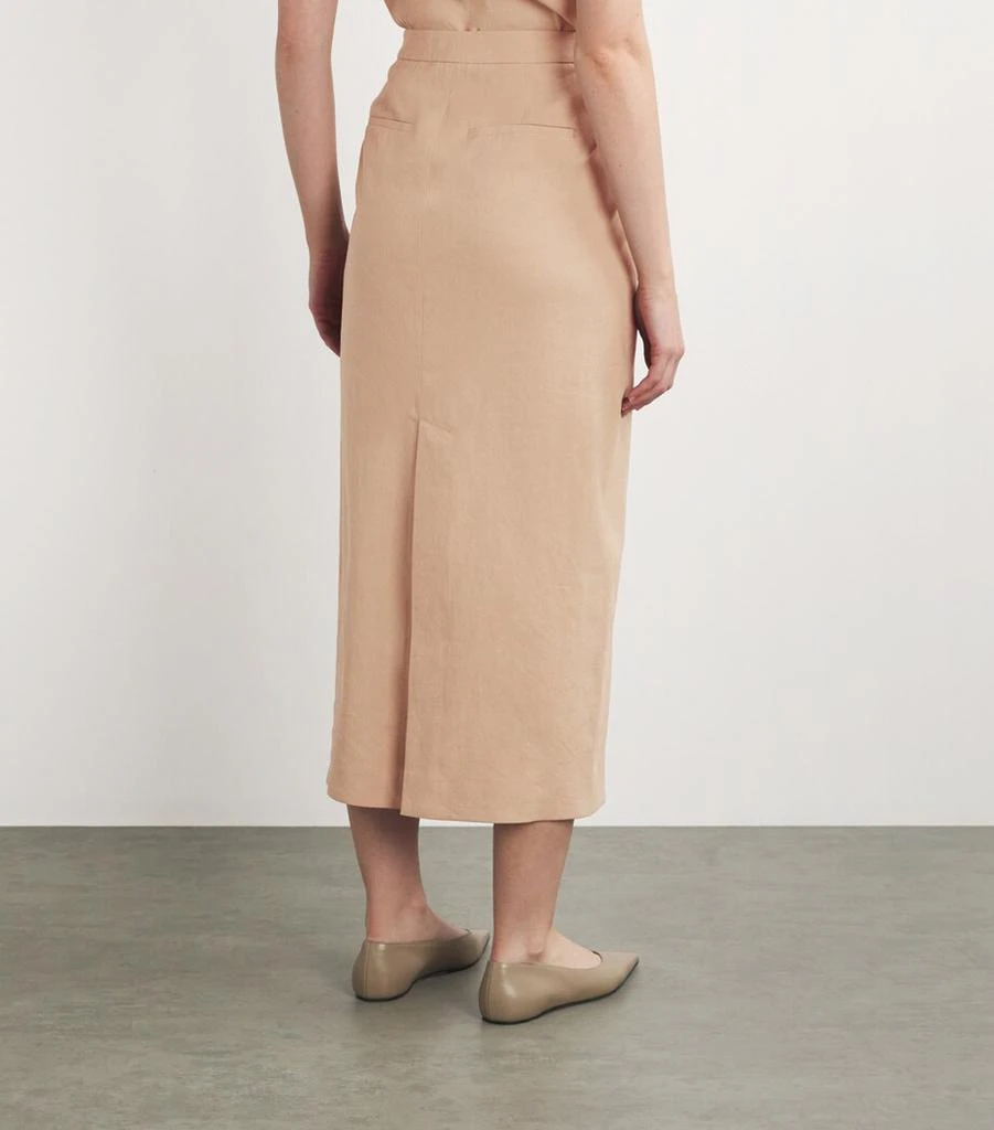 Vince Linen-Blend Midi Skirt 4